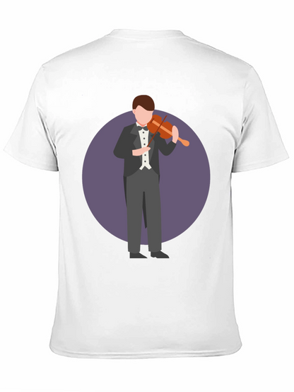 Violinist Graphic T-Shirt - Black Casual Tee