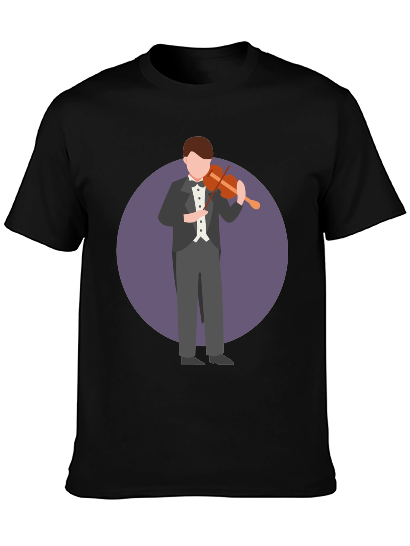 Violinist Graphic T-Shirt - Black Casual Tee