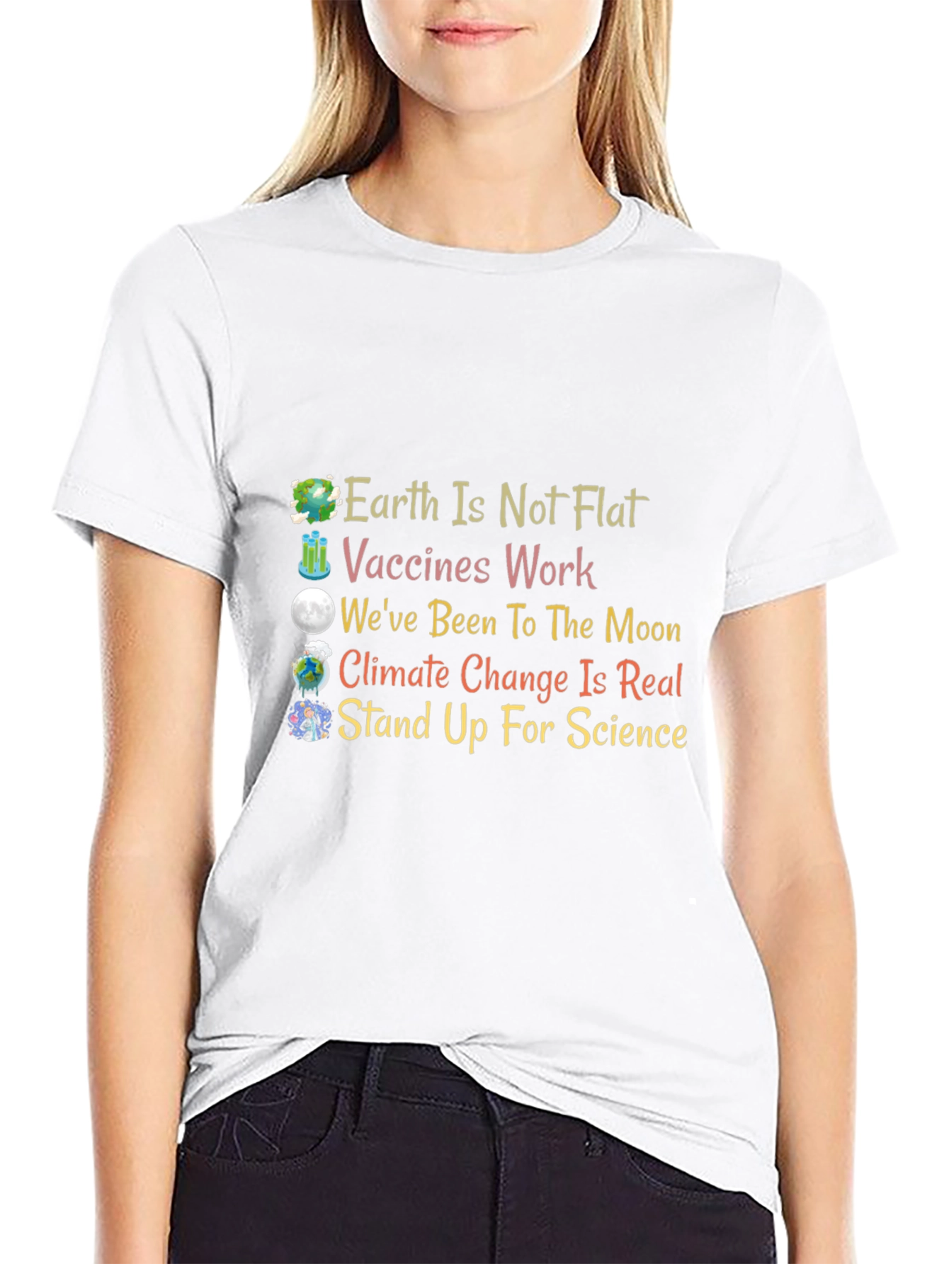 Science Matters T-Shirt: Earth Vaccines Moon Climate