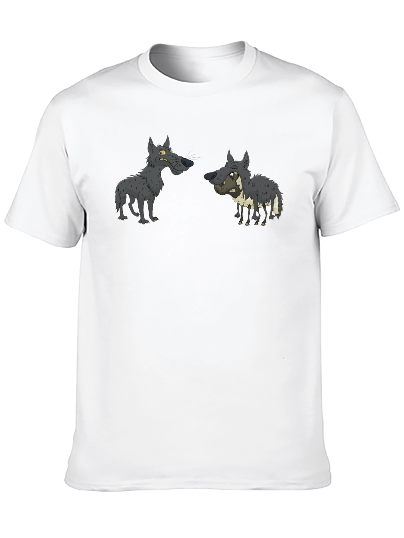 Cartoon Wolf Pack T-Shirt - Black
