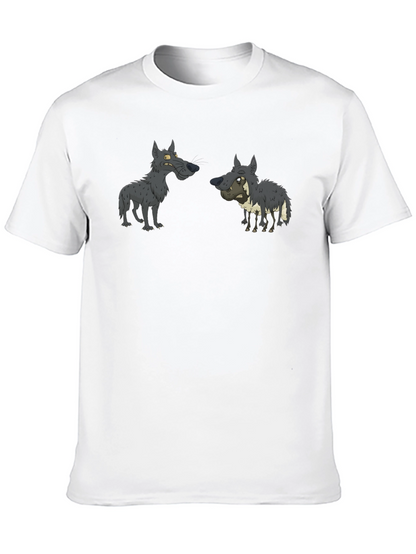 Cartoon Wolf Pack T-Shirt - Black