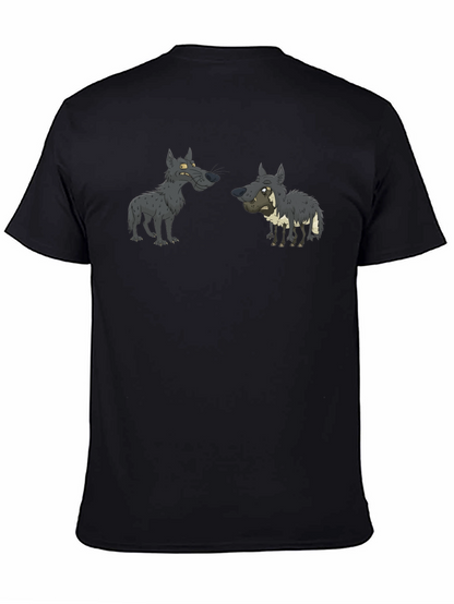 Cartoon Wolf Pack T-Shirt - Black