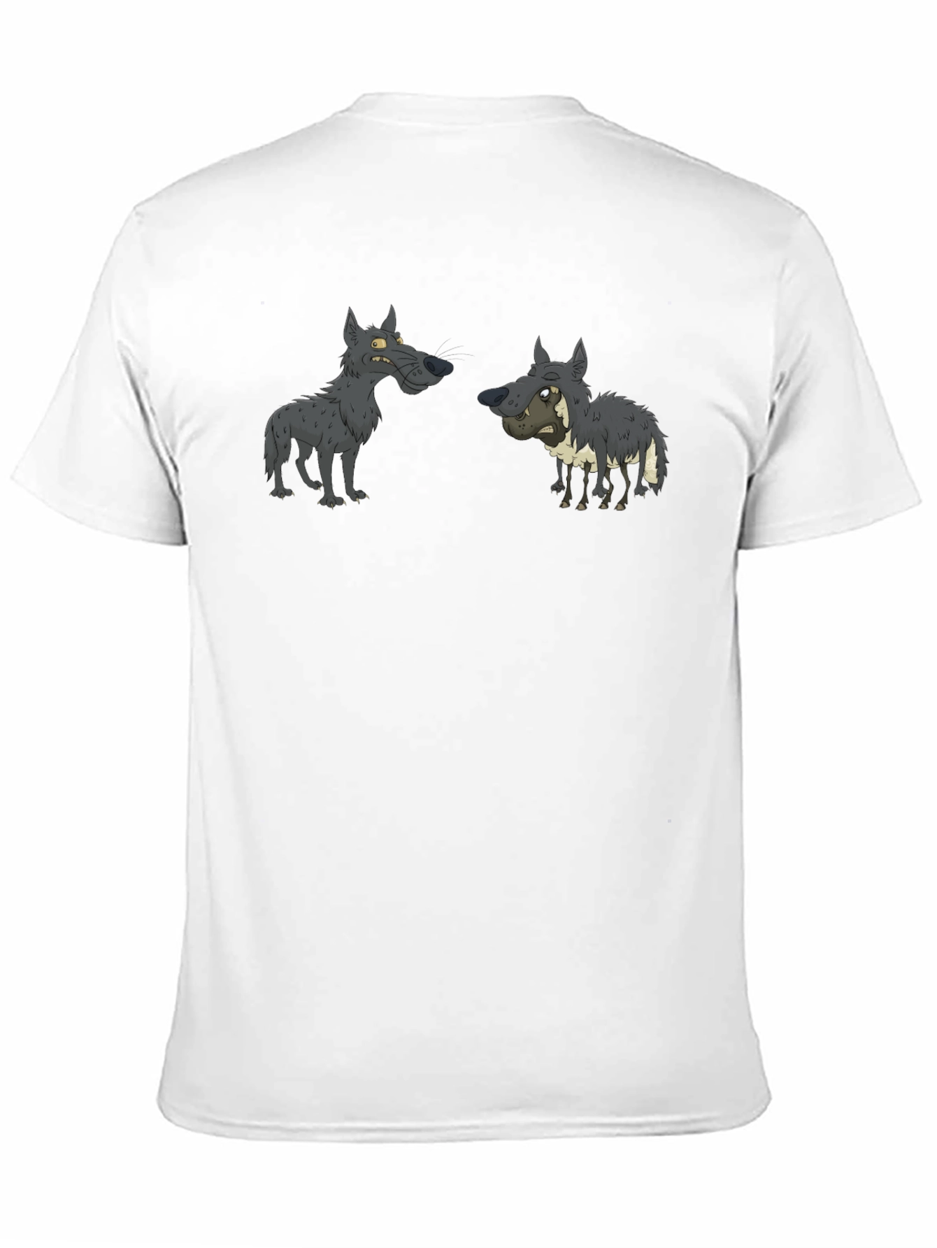 Cartoon Wolf Pack T-Shirt - Black