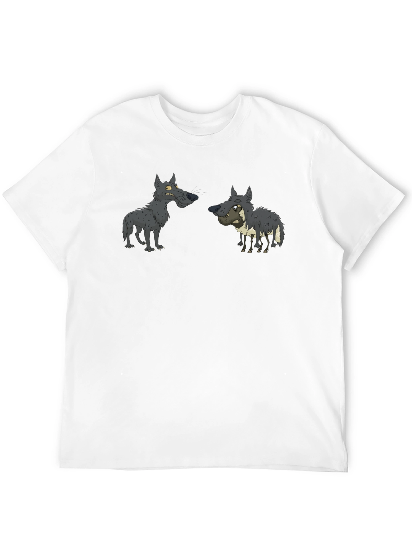 Cartoon Wolf Pack T-Shirt - Black