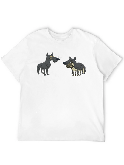 Cartoon Wolf Pack T-Shirt - Black
