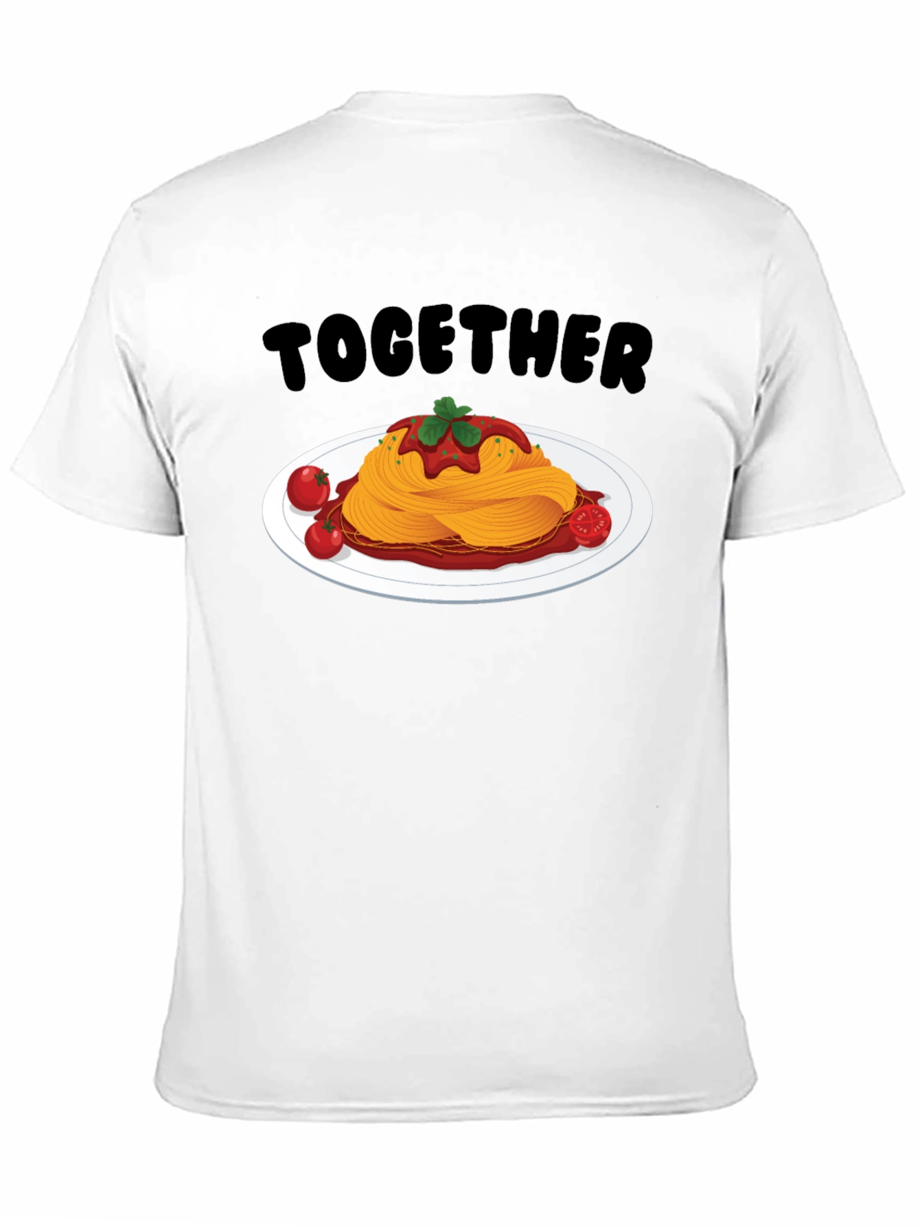 Together Spaghetti Graphic T-Shirt - Fun Foodie Tee