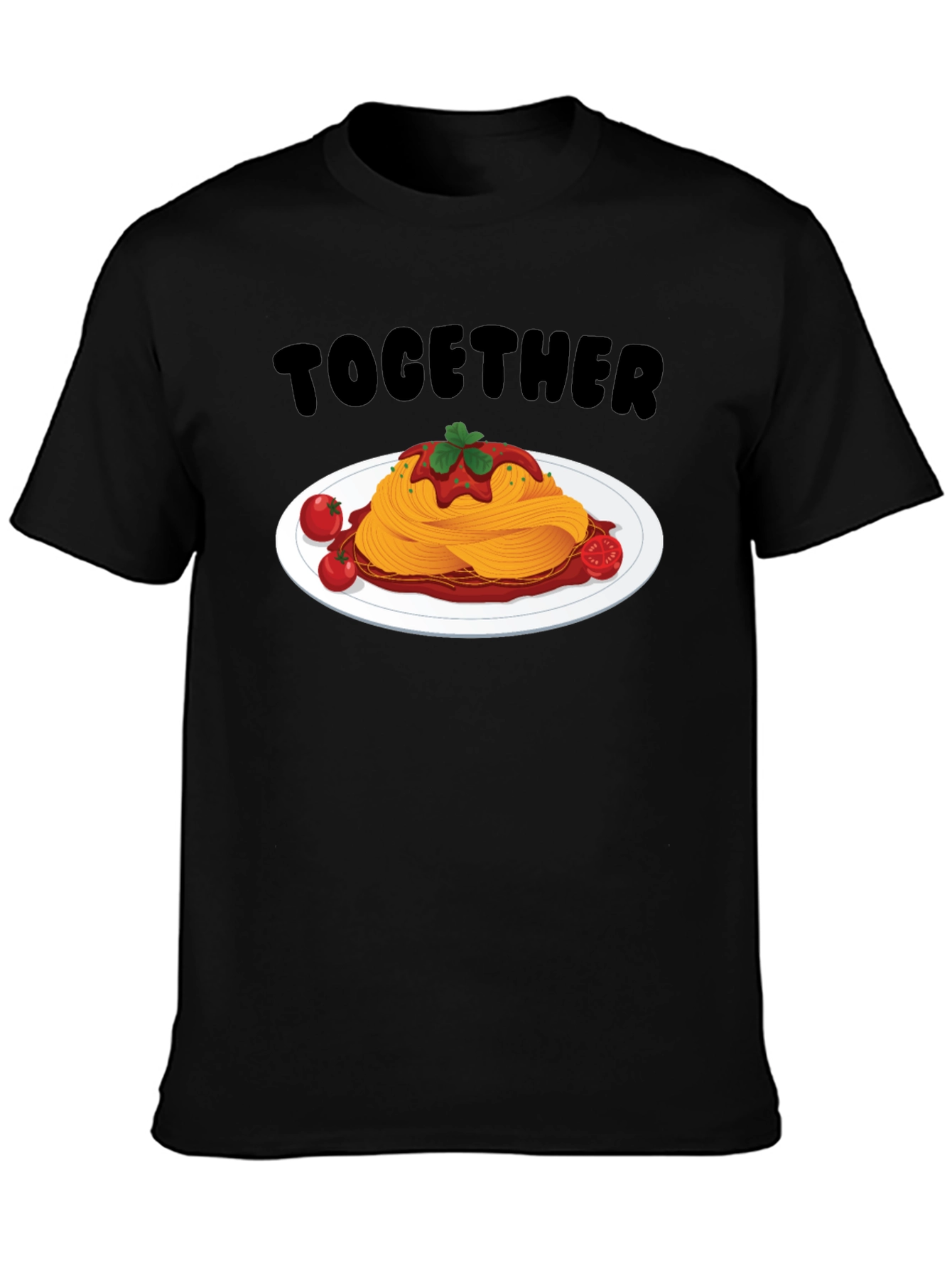 Together Spaghetti Graphic T-Shirt - Fun Foodie Tee