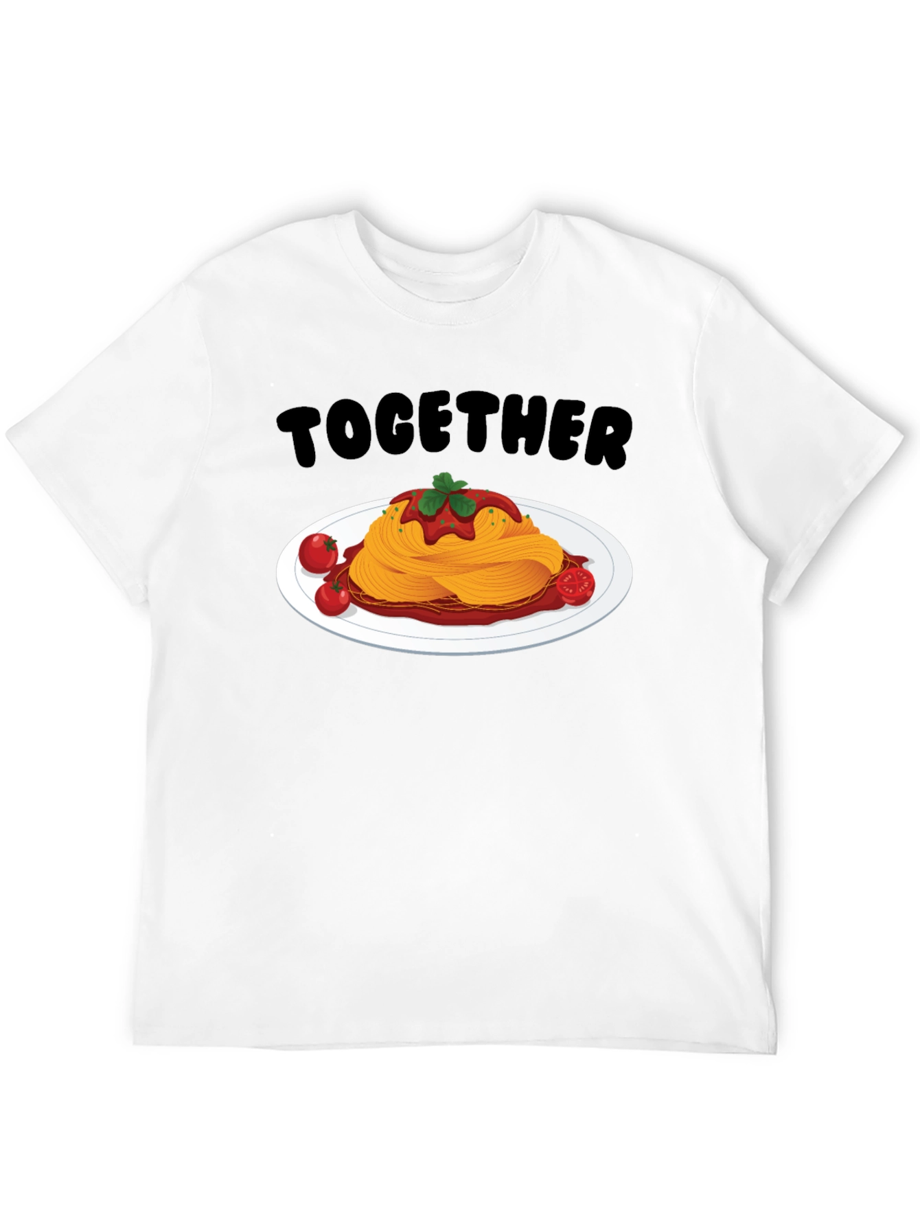 Together Spaghetti Graphic T-Shirt - Fun Foodie Tee