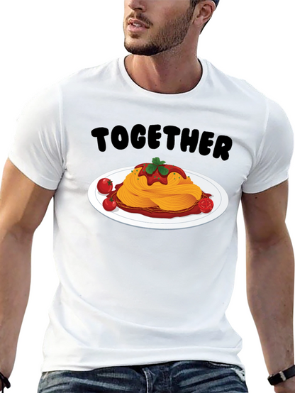 Together Spaghetti Graphic T-Shirt - Fun Foodie Tee