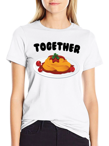 Together Spaghetti Graphic T-Shirt - Fun Foodie Tee