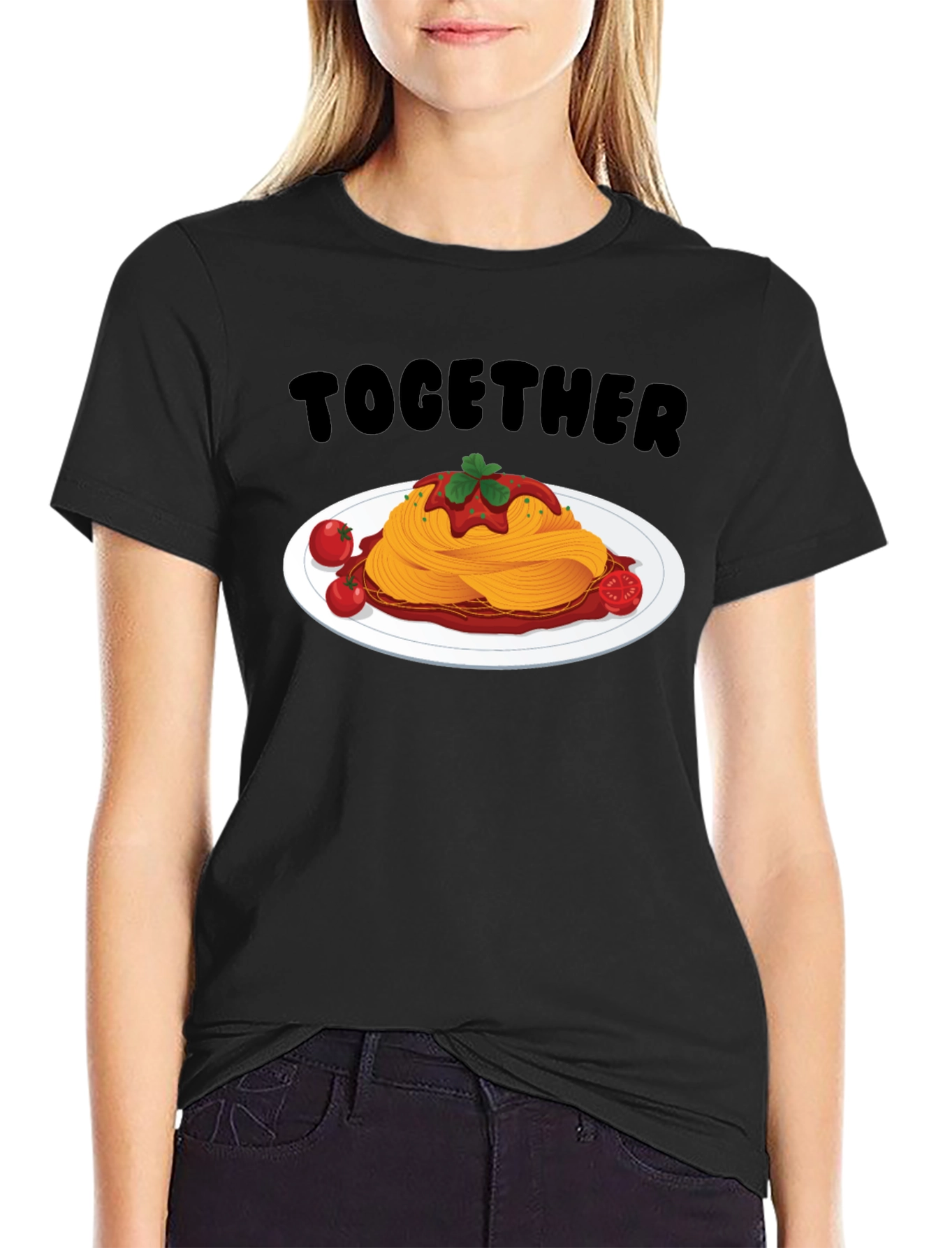 Together Spaghetti Graphic T-Shirt - Fun Foodie Tee