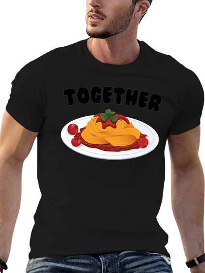 Together Spaghetti Graphic T-Shirt - Fun Foodie Tee