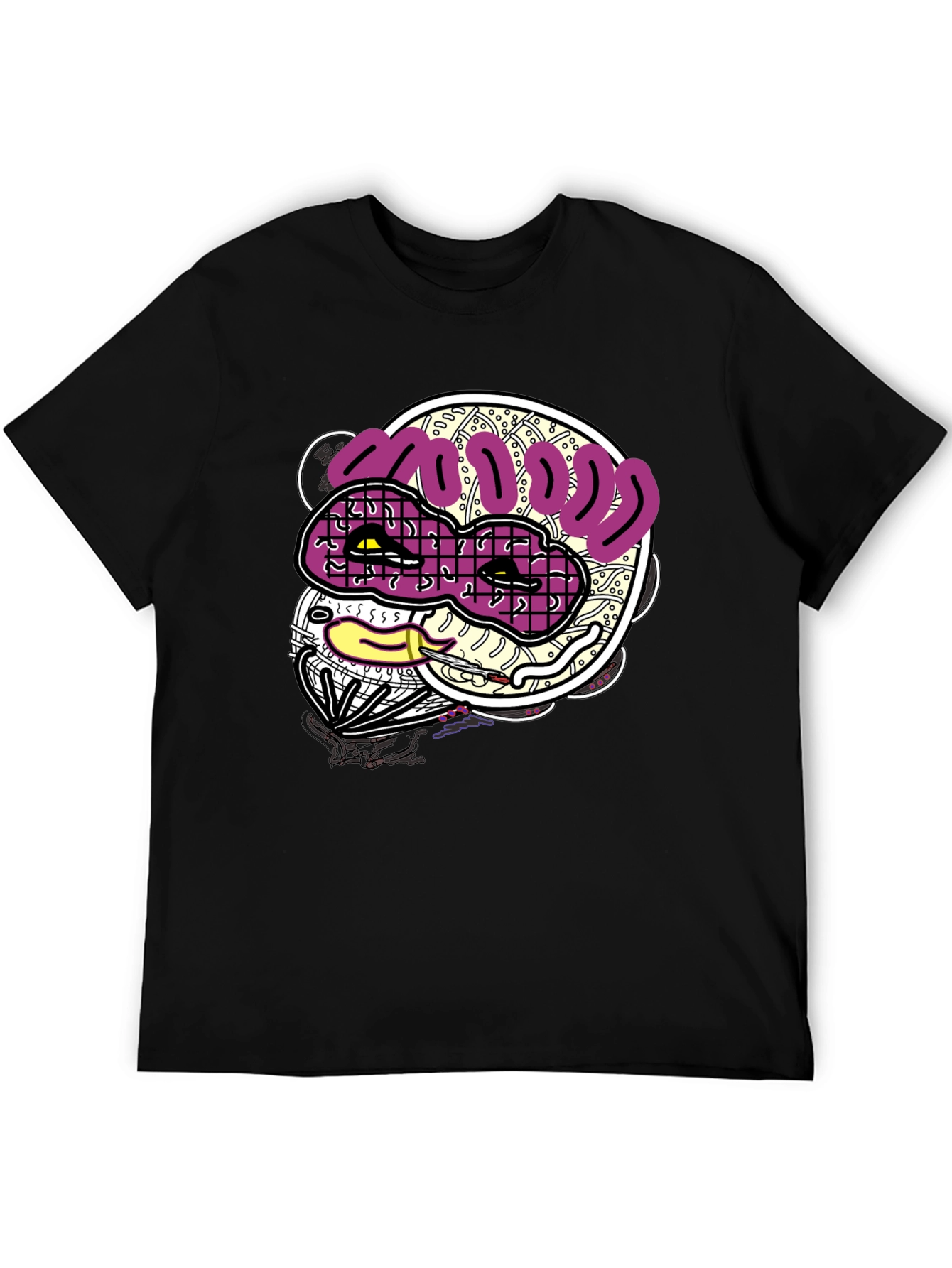 Funky Graphic Print Black T-Shirt