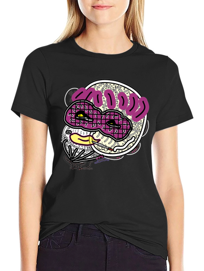 Funky Graphic Print Black T-Shirt