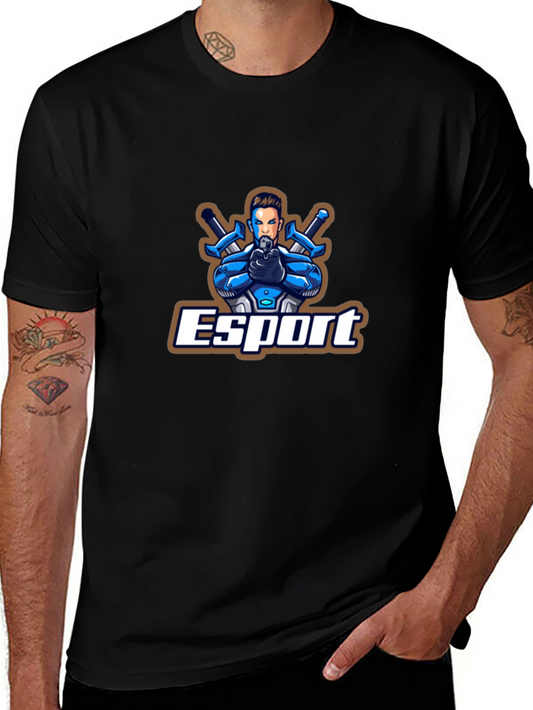 Esport Graphic Print Black T-Shirt