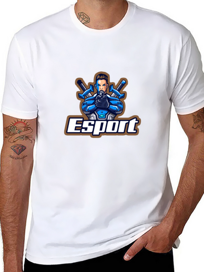 Esport Graphic Print Black T-Shirt