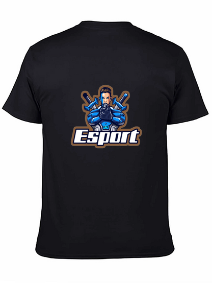 Esport Graphic Print Black T-Shirt