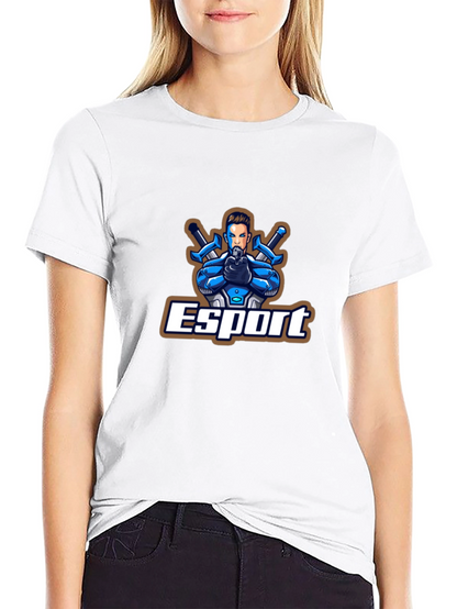 Esport Graphic Print Black T-Shirt