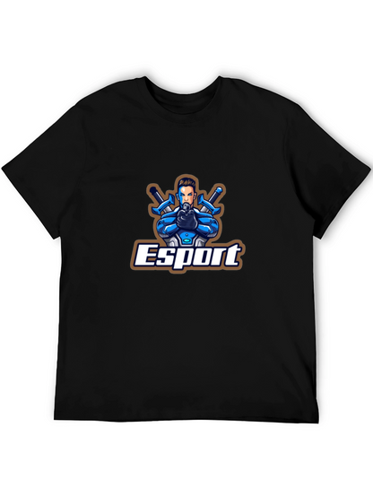 Esport Graphic Print Black T-Shirt