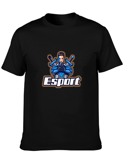 Esport Graphic Print Black T-Shirt