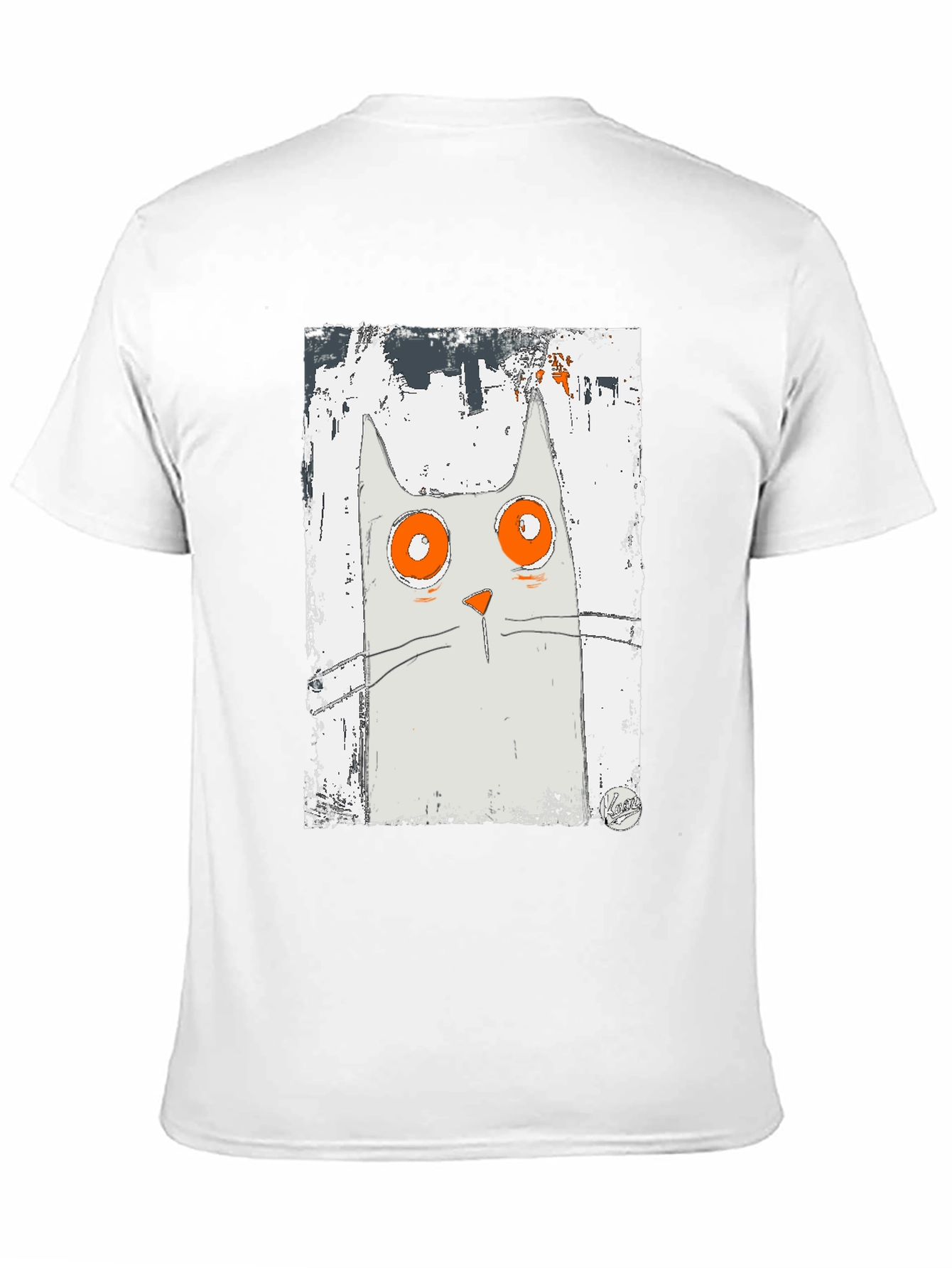 Cat Art Graphic Black T-Shirt