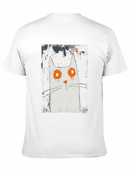 Cat Art Graphic Black T-Shirt