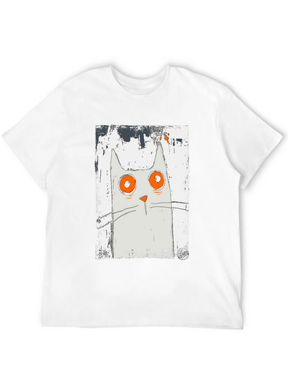 Cat Art Graphic Black T-Shirt