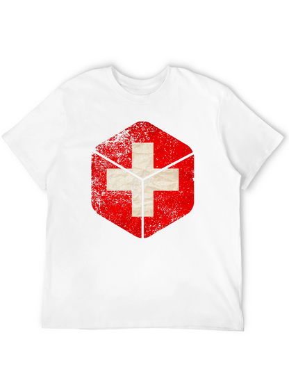 Swiss Flag Grunge Graphic T-Shirt
