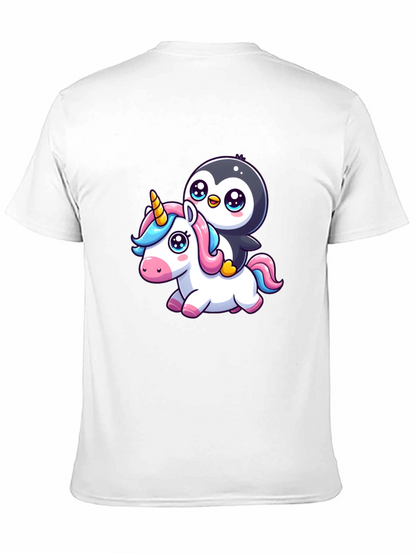 Penguin Riding Unicorn Graphic Tee