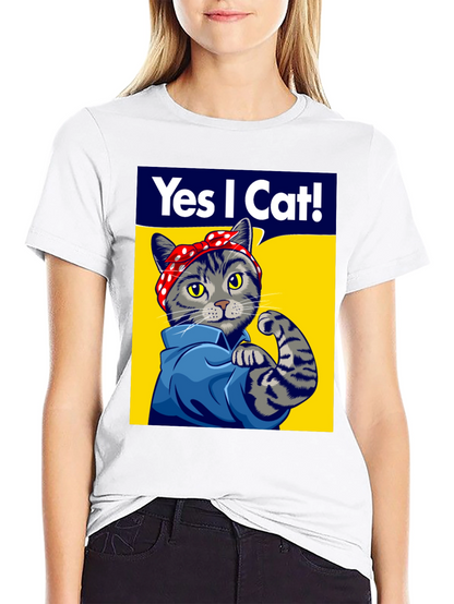 Rosie the Riveter Cat T-Shirt