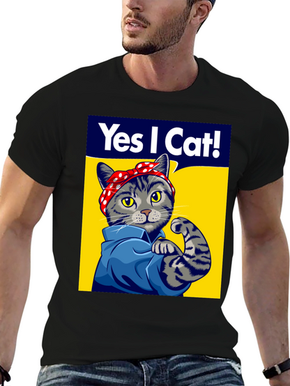 Rosie the Riveter Cat T-Shirt