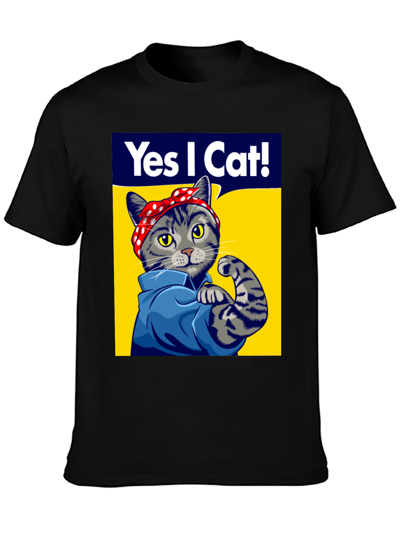 Rosie the Riveter Cat T-Shirt