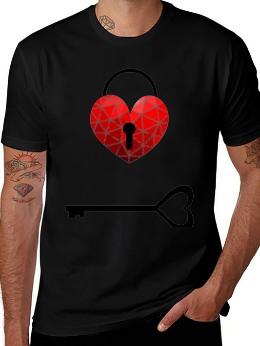 Heart Lock & Key T-Shirt - Love Unlock Graphic Tee