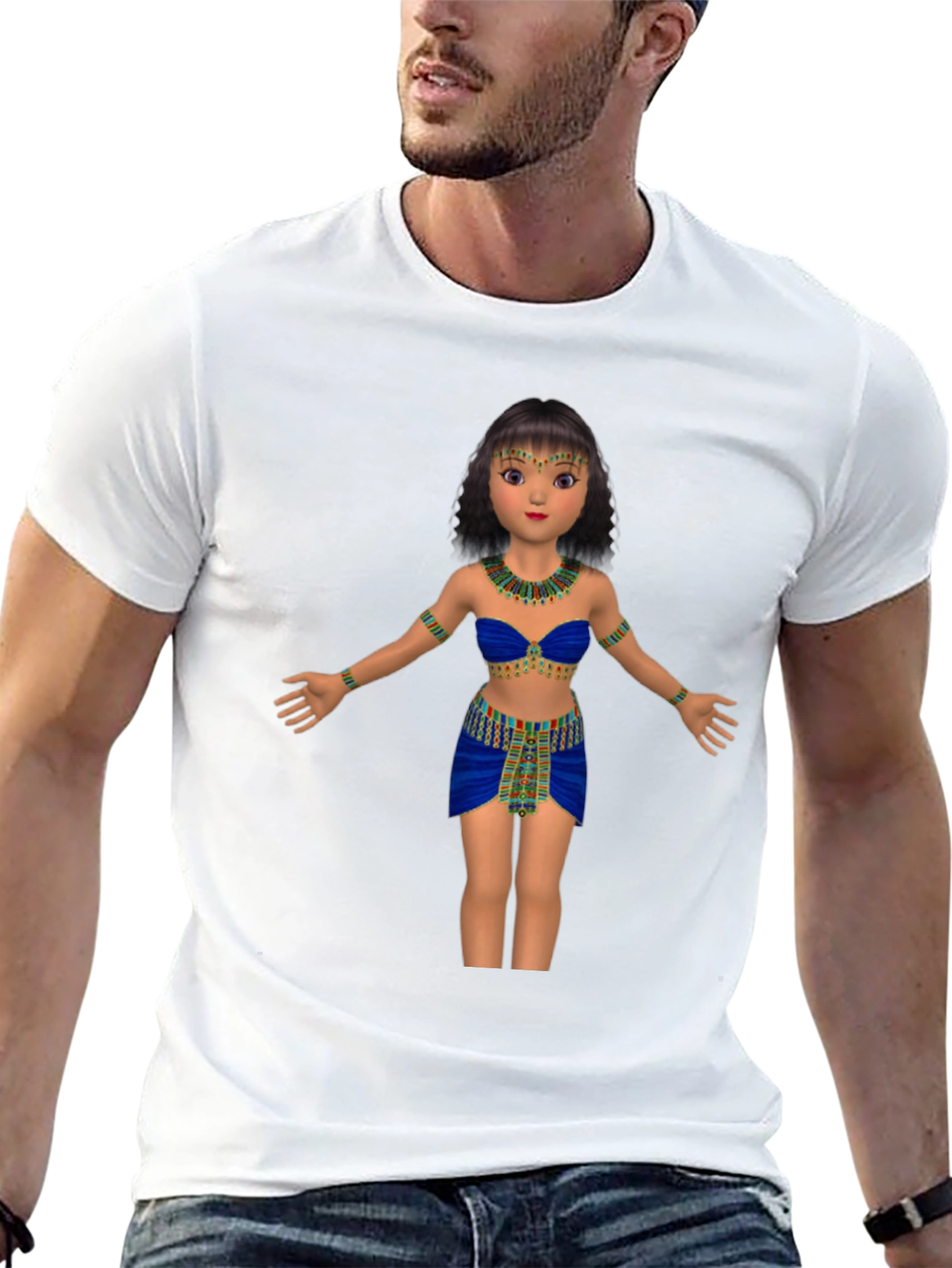 Egyptian Queen Graphic Tee - Black Cotton T-Shirt