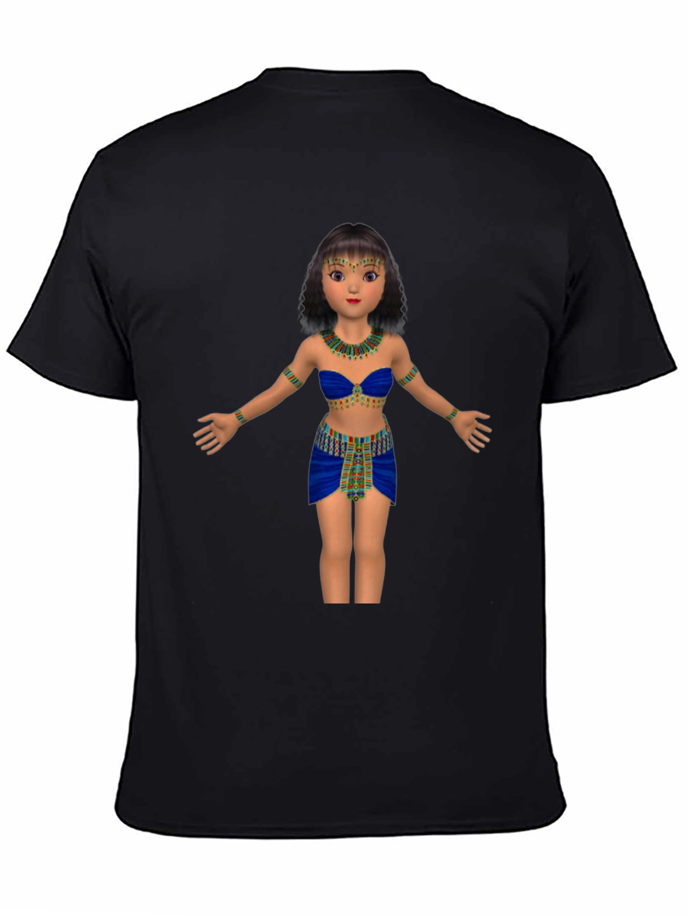 Egyptian Queen Graphic Tee - Black Cotton T-Shirt