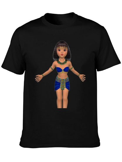 Egyptian Queen Graphic Tee - Black Cotton T-Shirt