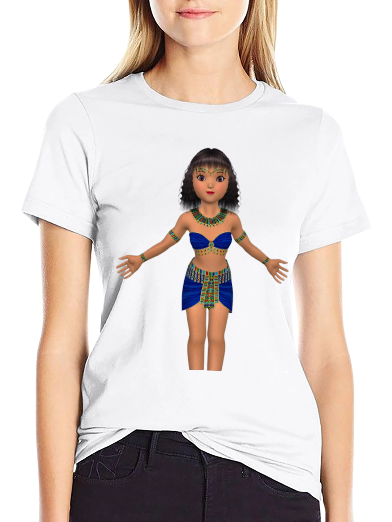 Egyptian Queen Graphic Tee - Black Cotton T-Shirt