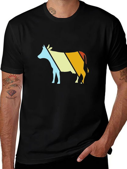 Retro Cow Graphic T-Shirt