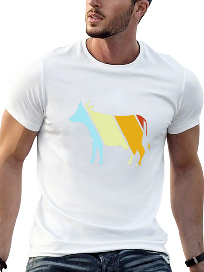 Retro Cow Graphic T-Shirt
