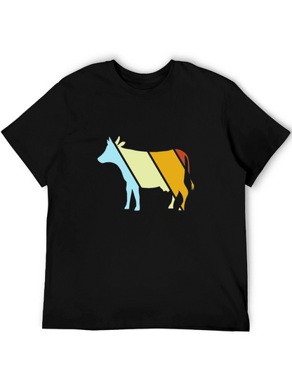 Retro Cow Graphic T-Shirt