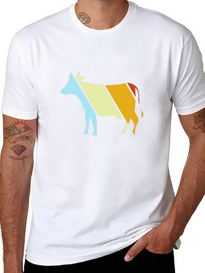 Retro Cow Graphic T-Shirt