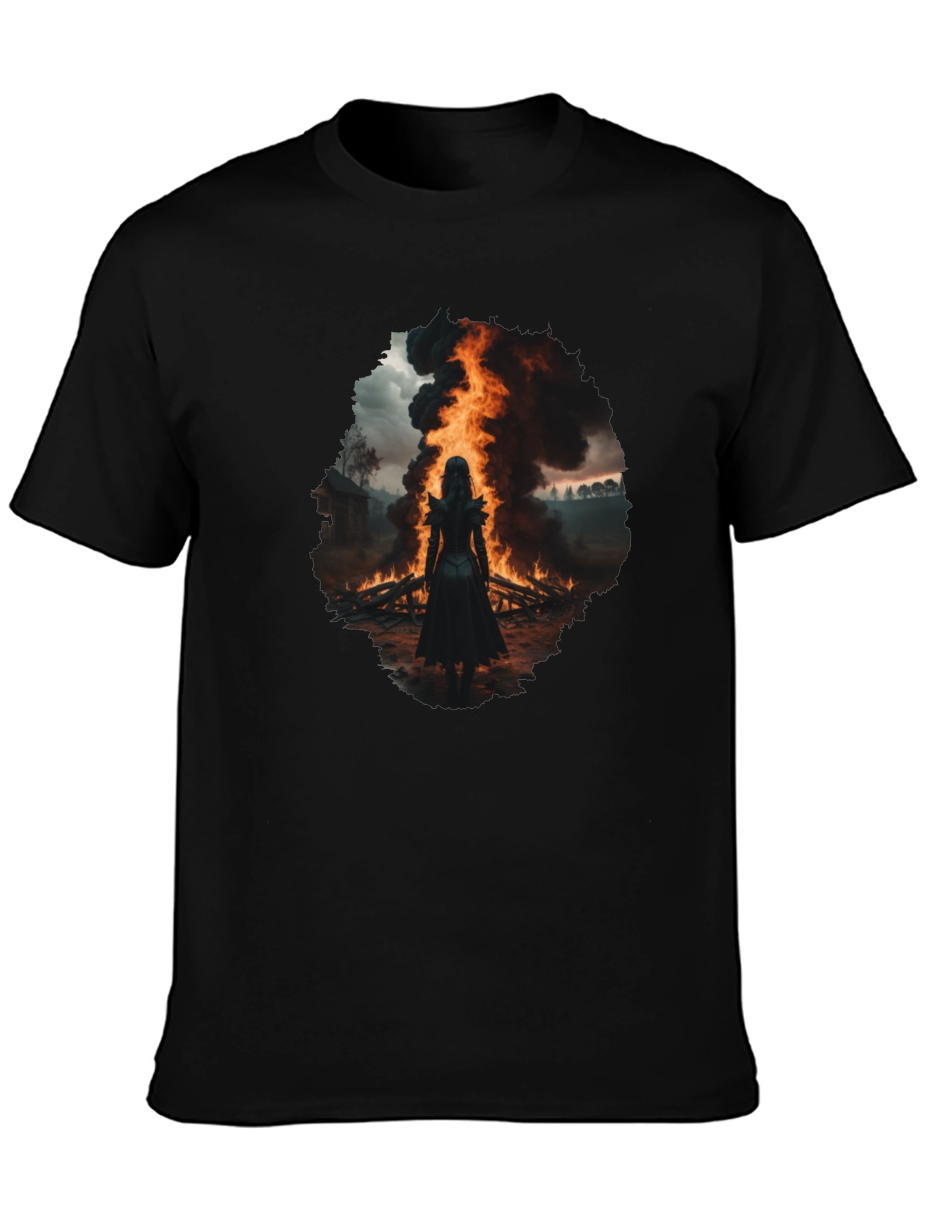 Mystic Fire Black T-Shirt - Dark Fantasy Tee