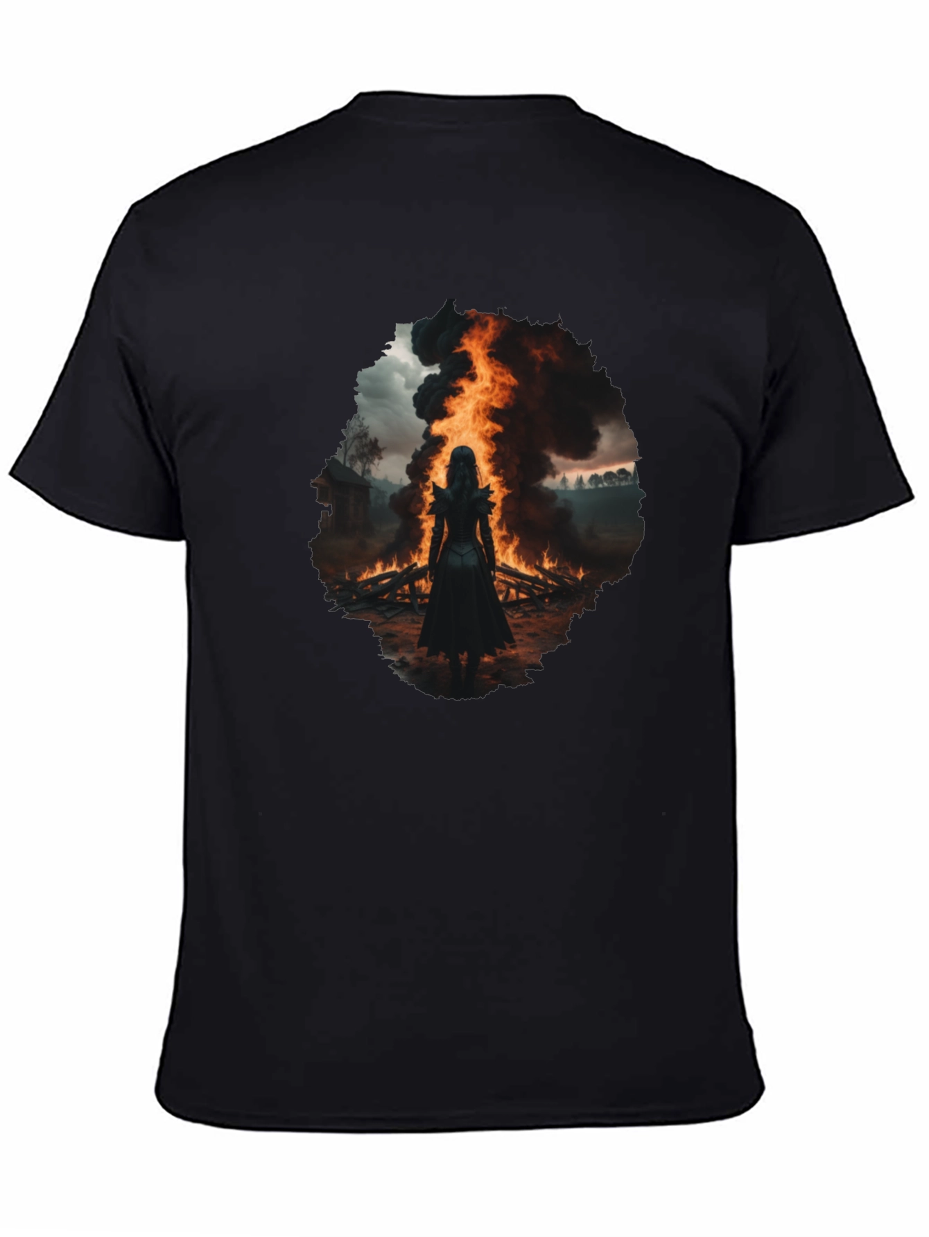 Mystic Fire Black T-Shirt - Dark Fantasy Tee