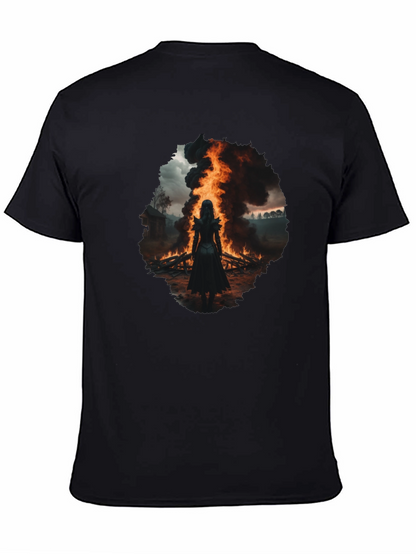 Mystic Fire Black T-Shirt - Dark Fantasy Tee
