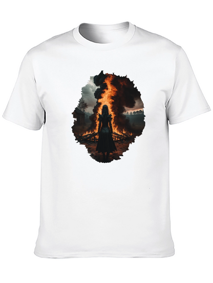 Mystic Fire Black T-Shirt - Dark Fantasy Tee