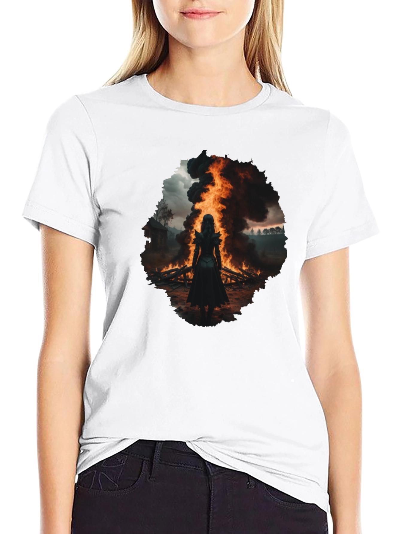 Mystic Fire Black T-Shirt - Dark Fantasy Tee