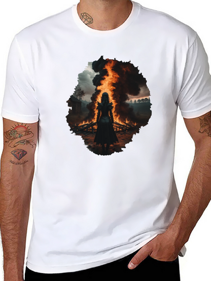 Mystic Fire Black T-Shirt - Dark Fantasy Tee