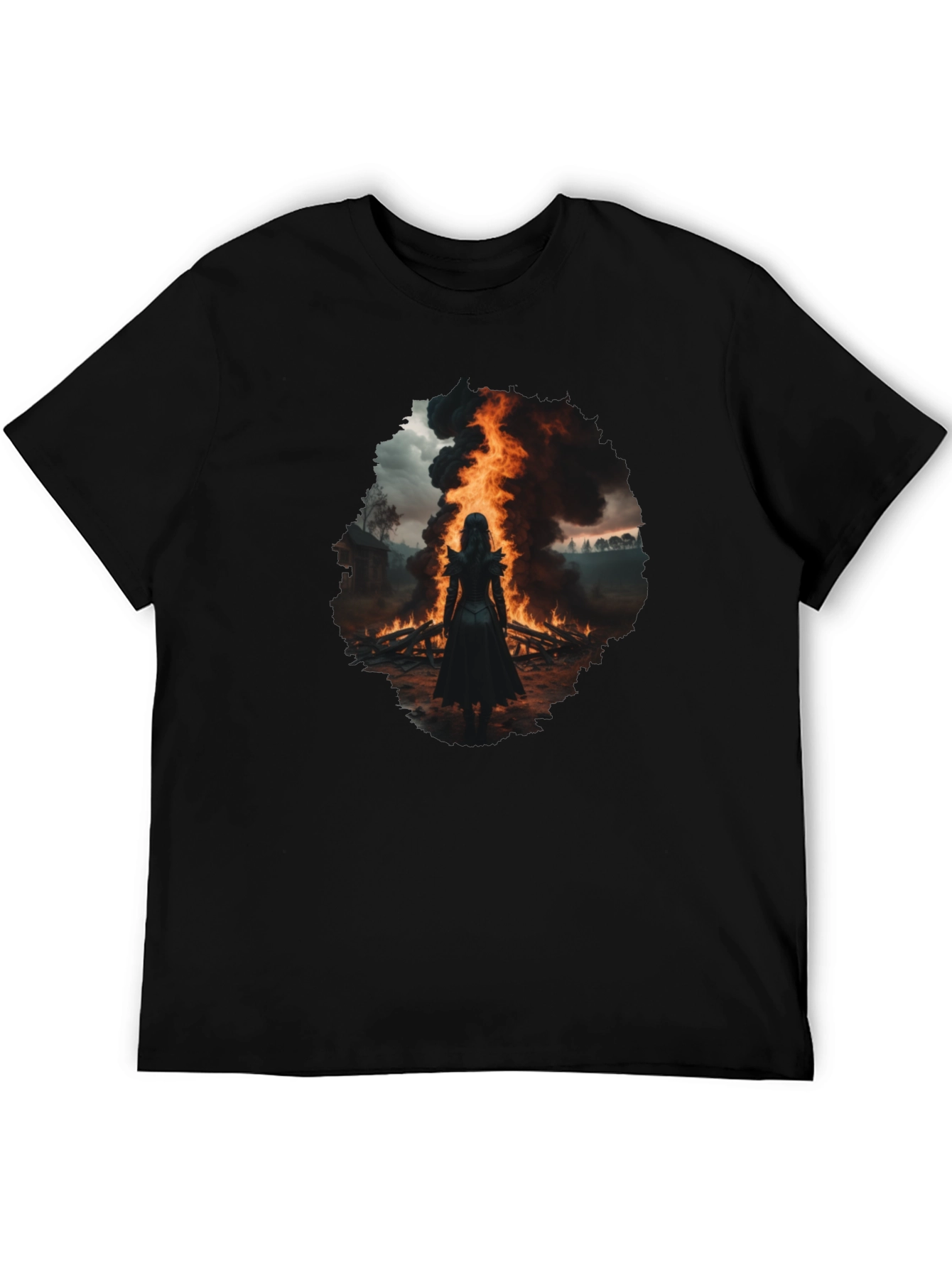 Mystic Fire Black T-Shirt - Dark Fantasy Tee