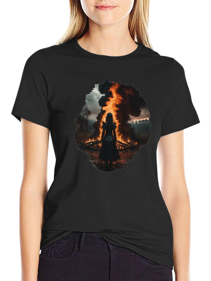 Mystic Fire Black T-Shirt - Dark Fantasy Tee