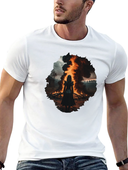 Mystic Fire Black T-Shirt - Dark Fantasy Tee